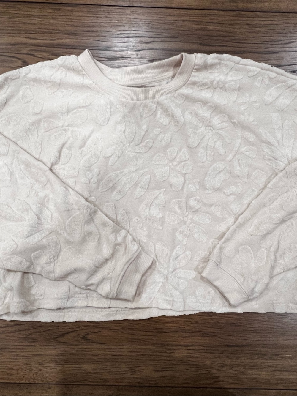Billabong Cream Textured Crewneck Sweatshirt